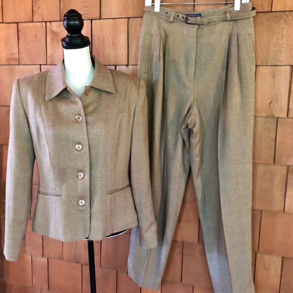 Vintage My Clothes wool pant suit brown 2-pieces